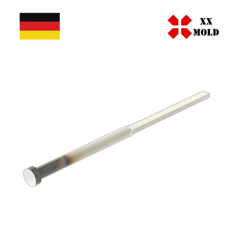 Flat ejector pin with chamfer radii, 2-fold 0.2 mm DIN ISO 6893, Form FAH - XXmold precision mold component, SKU XEP85-02