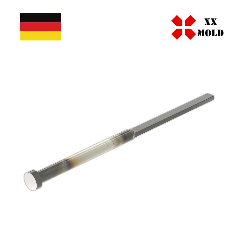 Flat ejector pin with chamfer radii, 2-fold 0.2 mm DIN ISO 6893, Form FAH - XXmold precision mold component, SKU XEP85-03