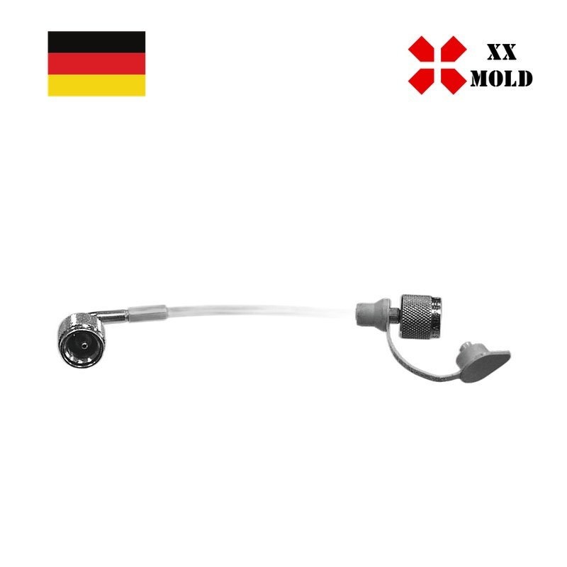 Connecting hose straight - 90° - XXmold precision mold component, SKU XES4017568